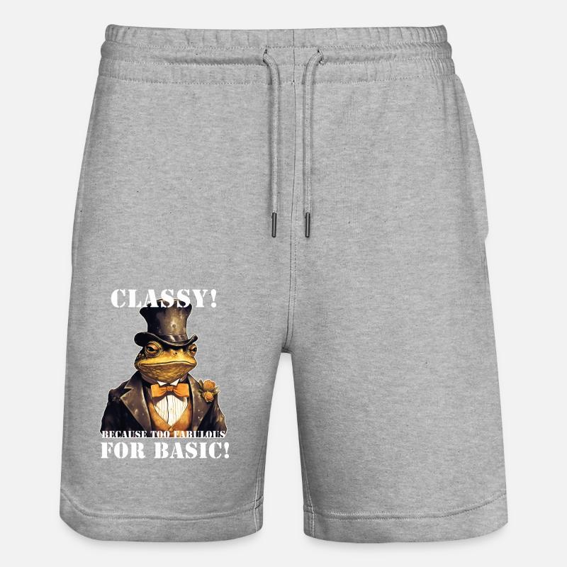 Frosch Steampunk - Stanley/Stella Unisex Bio Joggingshorts Trainer  - Grau meliert