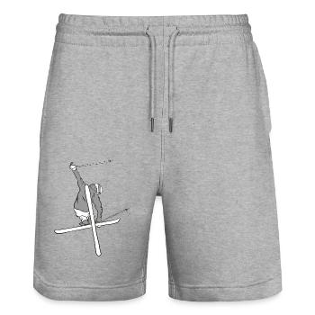 Ski Freestyle 17 - Stanley/Stella Unisex Bio Joggingshorts Trainer  - Grau meliert - Vorne - Nik (191cm) & Marisol (170cm)