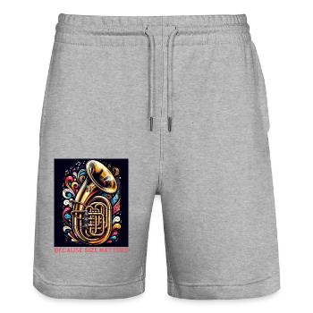 Tuba 2024 - Stanley/Stella Unisex Bio Joggingshorts Trainer  - Grau meliert - Vorne - Nik (191cm) & Marisol (170cm)