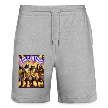Eskalation - Stanley/Stella Unisex Bio Joggingshorts Trainer  - Grau meliert - Vorne - Nik (191cm) & Marisol (170cm)