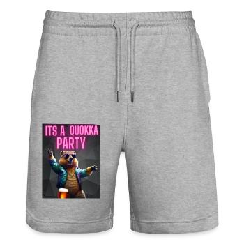 Its a Quokka Party - Stanley/Stella Unisex Bio Joggingshorts Trainer  - Grau meliert - Vorne - Nik (191cm) & Marisol (170cm)