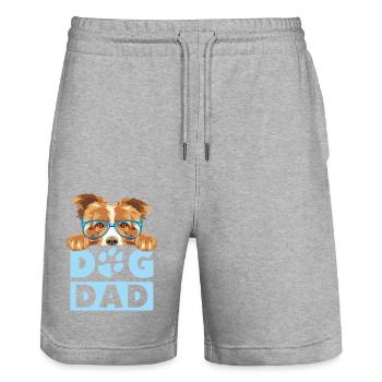 Border Collie Hund DAD - Stanley/Stella Unisex Bio Joggingshorts Trainer  - Grau meliert - Vorne - Nik (191cm) & Marisol (170cm)