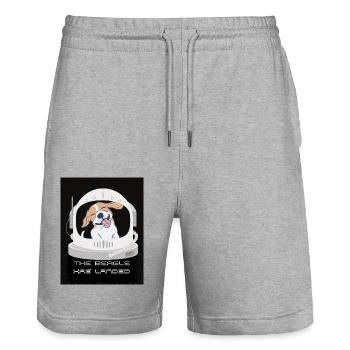 The Beagle has Landed - Stanley/Stella Trainer Unisex Organic Jogging Shorts - heather grey - Front - Nik (191cm) & Marisol (170cm)