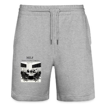 Manatees investing in large firms - Stanley/Stella Trainer Unisex Organic Jogging Shorts - heather grey - Front - Nik (191cm) & Marisol (170cm)