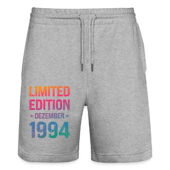 Limited Edition 30 Geburtstag Party Jahrgang 1994 - Stanley/Stella Unisex Bio Joggingshorts Trainer  - Grau meliert - Vorne - Nik (191cm) & Marisol (170cm)
