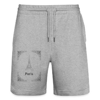 Paris - Short de jogging bio TRAINER Stanley/Stella unisexe - gris chiné - Devant - Nik (191cm) & Marisol (170cm)