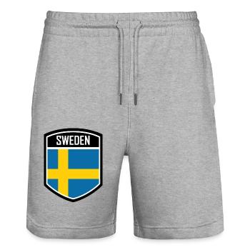 Schweden, Schweden, Skandinavien, Skandinavien, Wikinger, Europa - Stanley/Stella Unisex Bio Joggingshorts Trainer  - Grau meliert - Vorne - Nik (191cm) & Marisol (170cm)