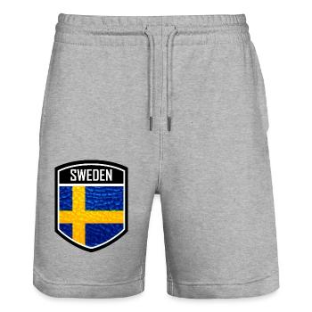 Suède Suède Scandinavie Pays nordiques Viking Europe - Short de jogging bio TRAINER Stanley/Stella unisexe - gris chiné - Devant - Nik (191cm) & Marisol (170cm)