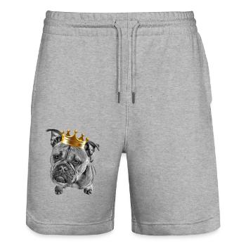 Bouledogue Vieux Bouledogue Anglais Chien Chiens - Short de jogging bio TRAINER Stanley/Stella unisexe - gris chiné - Devant - Nik (191cm) & Marisol (170cm)