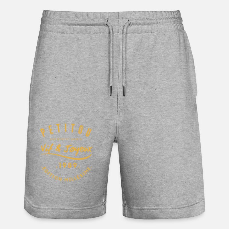 "Petitou 1989" - Stanley/Stella Trainer Unisex Organic Jogging Shorts - heather grey