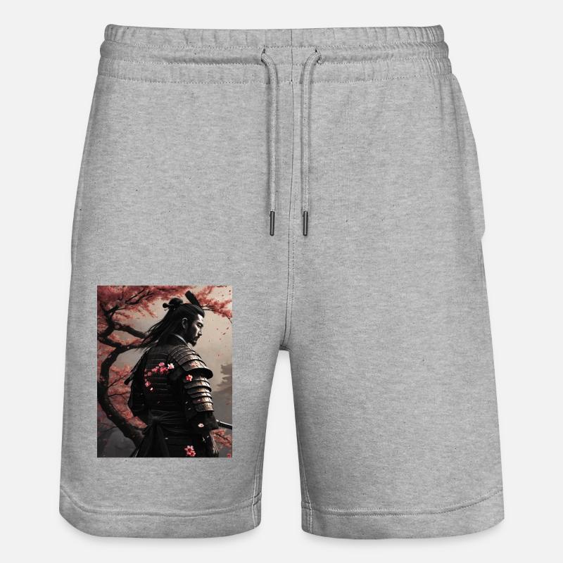 Fleurs de cerisier samouraï - Short de jogging bio TRAINER Stanley/Stella unisexe - gris chiné