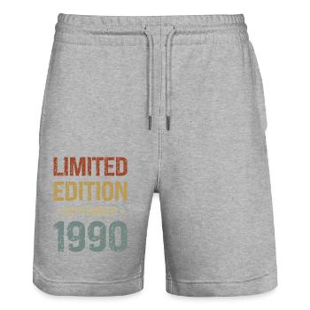 Limited Edition Geburtstag Party Jahrgang 1990 - Stanley/Stella Unisex Bio Joggingshorts Trainer  - Grau meliert - Vorne - Nik (191cm) & Marisol (170cm)