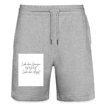Love Without Borders - Stanley/Stella Trainer Unisex Organic Jogging Shorts - heather grey - Front - Nik (191cm) & Marisol (170cm)