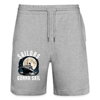 Sailors Gonna Sail Cruise Ship Vacation Group - Stanley/Stella Unisex Bio Joggingshorts Trainer  - Grau meliert - Vorne - Nik (191cm) & Marisol (170cm)