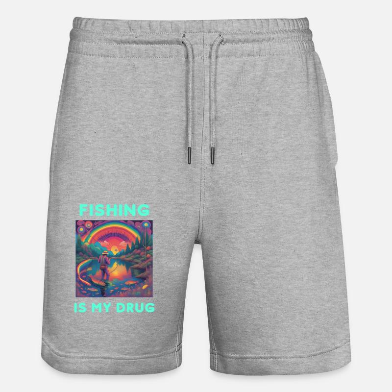 La pêche est ma drogue - Short de jogging bio TRAINER Stanley/Stella unisexe - gris chiné