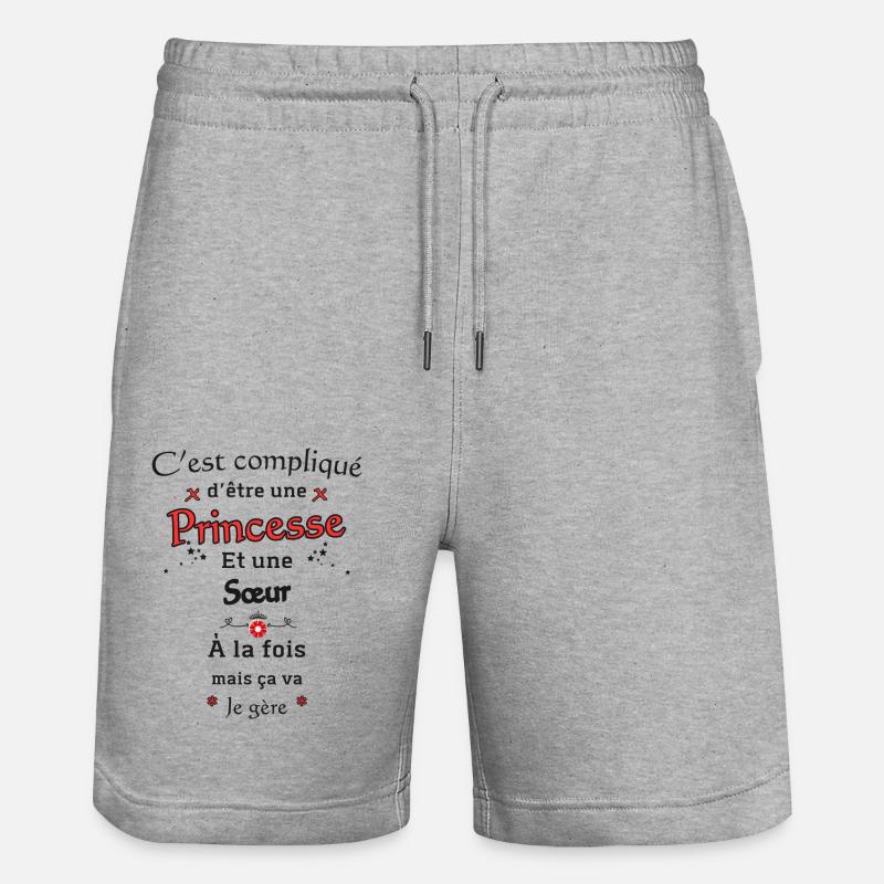 Princesse Soeur - Short de jogging bio TRAINER Stanley/Stella unisexe - gris chiné