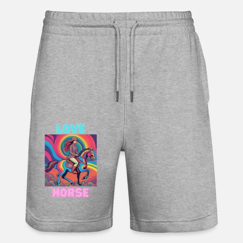 L’amour du cheval - Short de jogging bio TRAINER Stanley/Stella unisexe - gris chiné