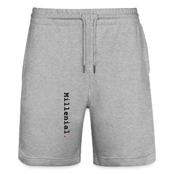 Millenial vertical - Short de jogging bio TRAINER Stanley/Stella unisexe - gris chiné - Devant - Nik (191cm) & Marisol (170cm)