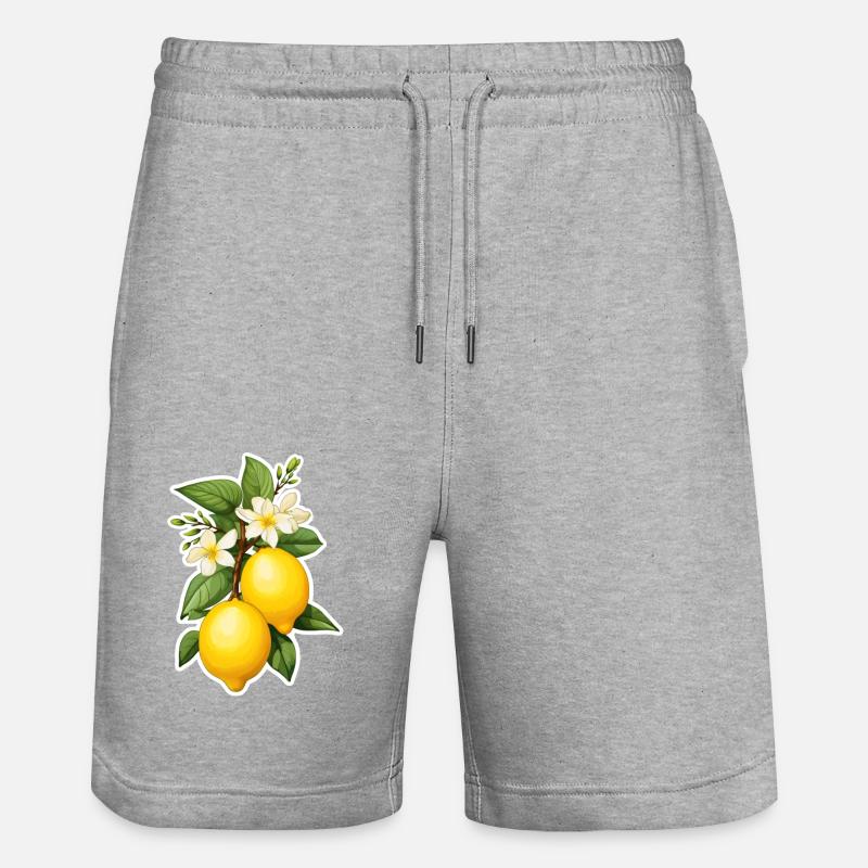 Citrons à la fleur - Short de jogging bio TRAINER Stanley/Stella unisexe - gris chiné