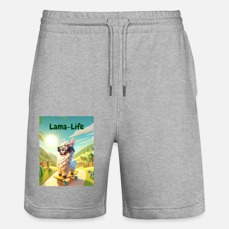 La vie de lama - Short de jogging bio TRAINER Stanley/Stella unisexe - gris chiné