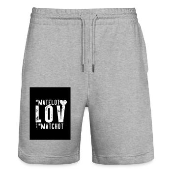 Lov - Short de jogging bio TRAINER Stanley/Stella unisexe - gris chiné - Devant - Nik (191cm) & Marisol (170cm)