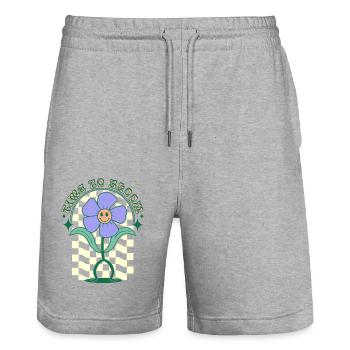 time to bloom - Stanley/Stella Trainer Unisex Organic Jogging Shorts - heather grey - Front - Nik (191cm) & Marisol (170cm)