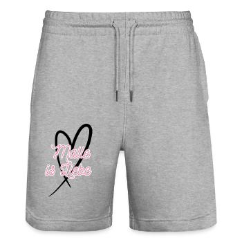 Malle ist Liebe - Stanley/Stella Unisex Bio Joggingshorts Trainer  - Grau meliert - Vorne - Nik (191cm) & Marisol (170cm)