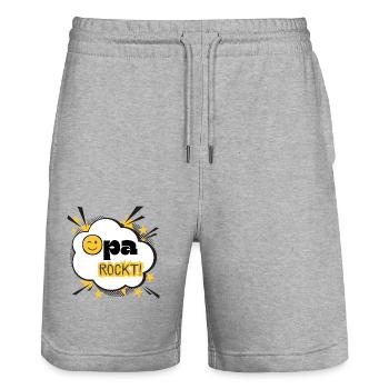 Opa Rockt! - Stanley/Stella Unisex Bio Joggingshorts Trainer  - Grau meliert - Vorne - Nik (191cm) & Marisol (170cm)