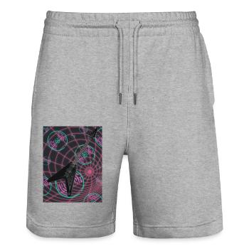 Gitarren - Stanley/Stella Unisex Bio Joggingshorts Trainer  - Grau meliert - Vorne - Nik (191cm) & Marisol (170cm)