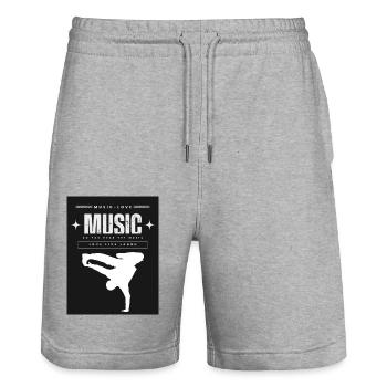 Musik 2 - Stanley/Stella Unisex Bio Joggingshorts Trainer  - Grau meliert - Vorne - Nik (191cm) & Marisol (170cm)