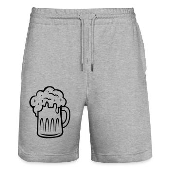 bier 001 - Stanley/Stella Unisex Bio Joggingshorts Trainer  - Grau meliert - Vorne - Nik (191cm) & Marisol (170cm)