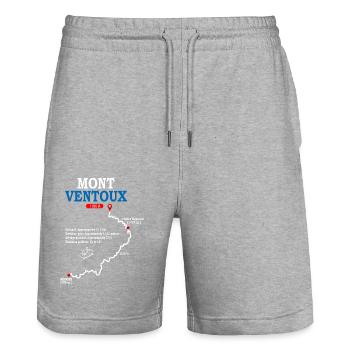 Vélo Mont Ventoux carte itinéraire Ventoux Bédoin - Short de jogging bio TRAINER Stanley/Stella unisexe - gris chiné - Devant - Nik (191cm) & Marisol (170cm)