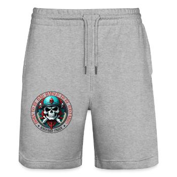 Nés pour être mauvais, élevés pour être des bâtards - Short de jogging bio TRAINER Stanley/Stella unisexe - gris chiné - Devant - Nik (191cm) & Marisol (170cm)
