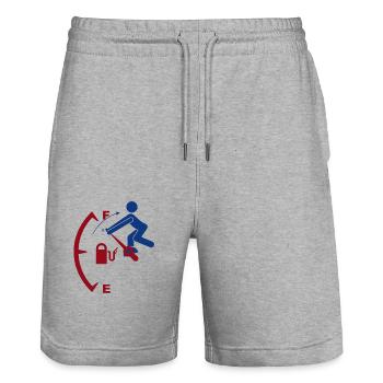 "Fuel loaded" - Stanley/Stella Trainer Unisex Organic Jogging Shorts - heather grey - Front - Nik (191cm) & Marisol (170cm)