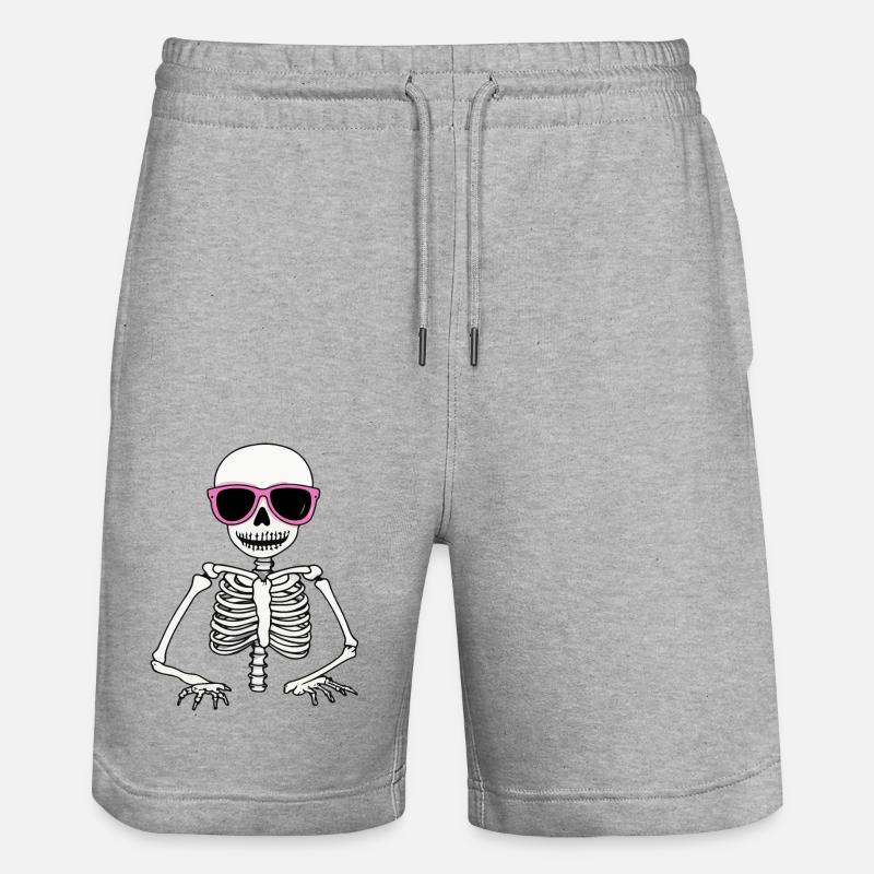Squelette Halloween Cool - Short de jogging bio TRAINER Stanley/Stella unisexe - gris chiné