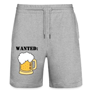 wanted beer - Stanley/Stella Unisex Bio Joggingshorts Trainer  - Grau meliert - Vorne - Nik (191cm) & Marisol (170cm)