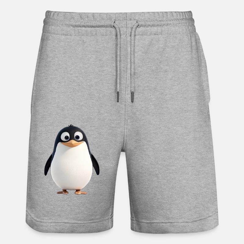 Der Pinguin, ein Frackträger - Stanley/Stella Unisex Bio Joggingshorts Trainer  - Grau meliert