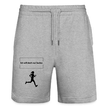 Ich will doch nur laufen - Stanley/Stella Unisex Bio Joggingshorts Trainer  - Grau meliert - Vorne - Nik (191cm) & Marisol (170cm)