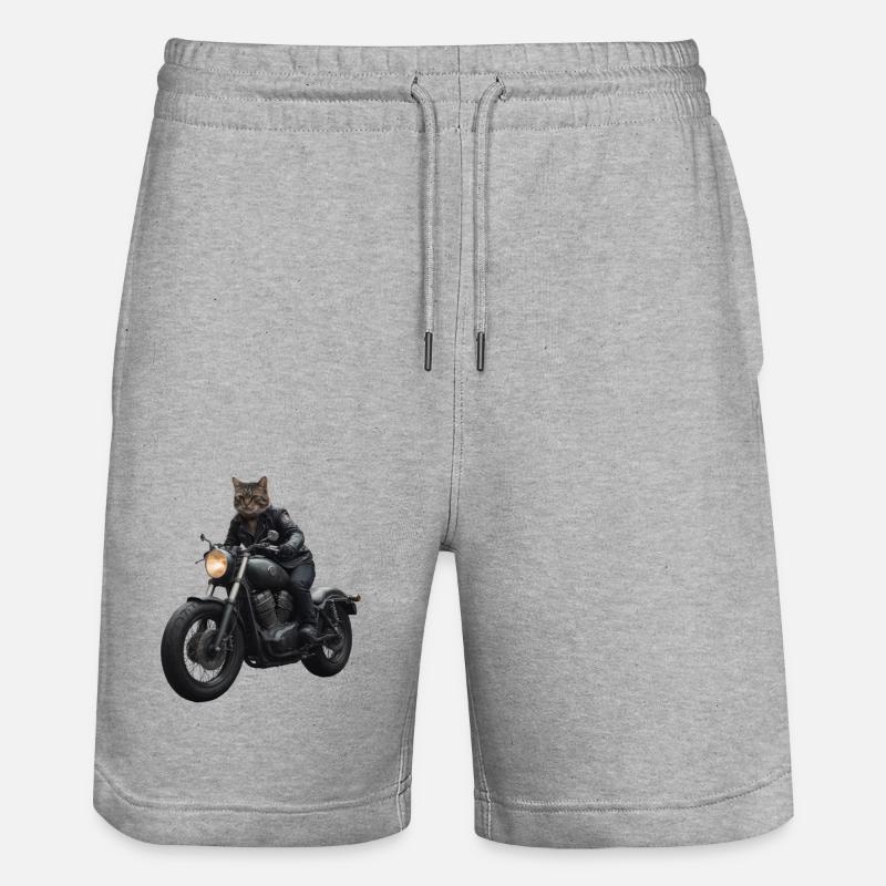 Chat motard - Short de jogging bio TRAINER Stanley/Stella unisexe - gris chiné