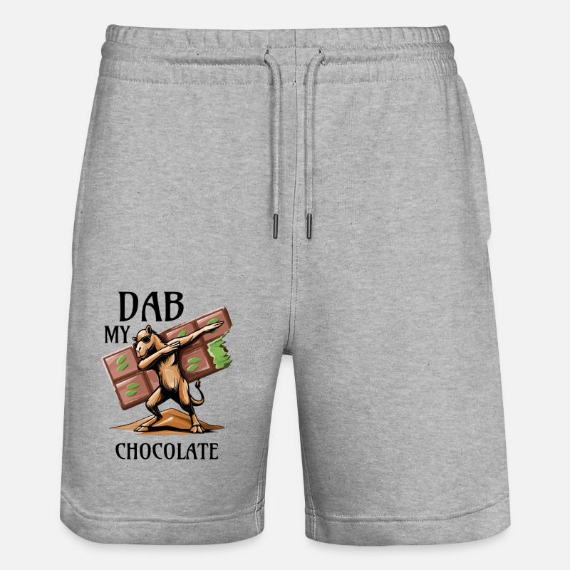 Dab My Chocolate – Le dromadaire ! - Short de jogging bio TRAINER Stanley/Stella unisexe - gris chiné