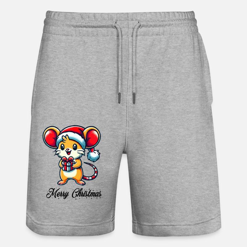 Noël Souris - Short de jogging bio TRAINER Stanley/Stella unisexe - gris chiné