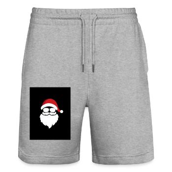 Stylischer Weihnachtsmann - Stanley/Stella Unisex Bio Joggingshorts Trainer  - Grau meliert - Vorne - Nik (191cm) & Marisol (170cm)