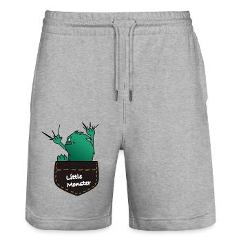 Monstre 2 - Short de jogging bio TRAINER Stanley/Stella unisexe - gris chiné - Devant - Nik (191cm) & Marisol (170cm)
