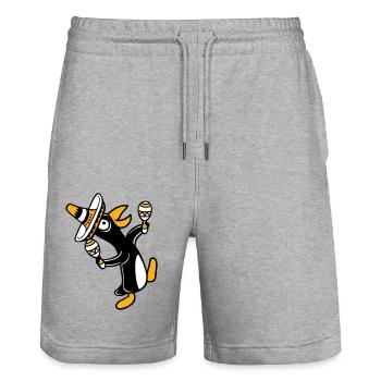 Penguin Rattle Party Mexican Culture Hat Fun - Stanley/Stella Trainer Unisex Organic Jogging Shorts - heather grey - Front - Nik (191cm) & Marisol (170cm)