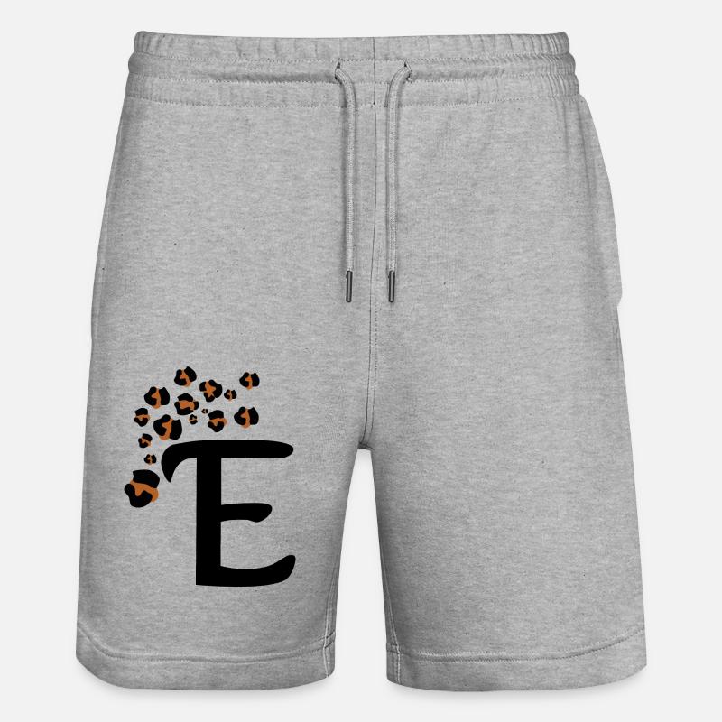 Lettre e motifs léopard - Short de jogging bio TRAINER Stanley/Stella unisexe - gris chiné