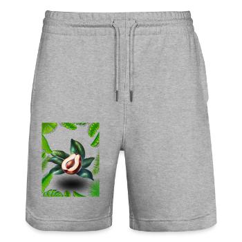 Sapodilla - Stanley/Stella Trainer Unisex Organic Jogging Shorts - heather grey - Front - Nik (191cm) & Marisol (170cm)