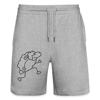 Les moutons se promènent joyeusement, dansent fièrement, font de la randonnée - Short de jogging bio TRAINER Stanley/Stella unisexe - gris chiné - Devant - Nik (191cm) & Marisol (170cm)