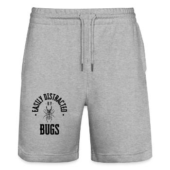 Distracted by Bugs - Stanley/Stella Unisex Bio Joggingshorts Trainer  - Grau meliert - Vorne - Nik (191cm) & Marisol (170cm)