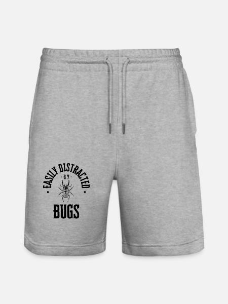 Distracted by Bugs - Stanley/Stella Unisex Bio Joggingshorts Trainer - Grau meliert