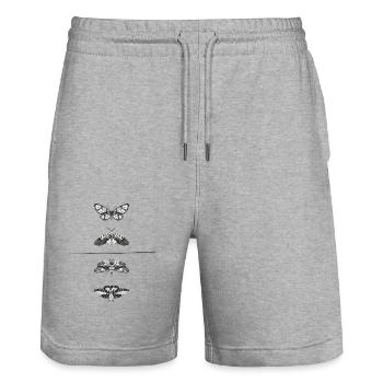 Butterfly - Stanley/Stella Unisex Bio Joggingshorts Trainer  - Grau meliert - Vorne - Nik (191cm) & Marisol (170cm)